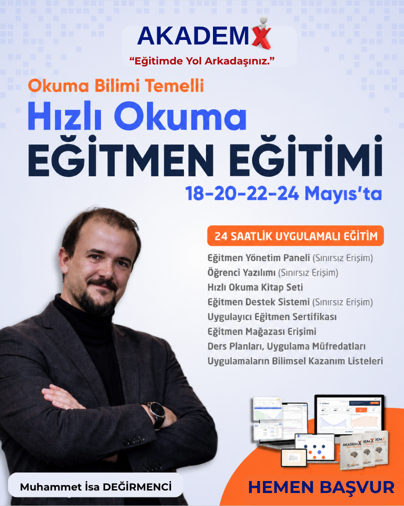AKADEMX ANLAYARAK KOLAY HIZLI OKUMA EĞİTİCİ EĞİTİMİ (Mayıs 2026)