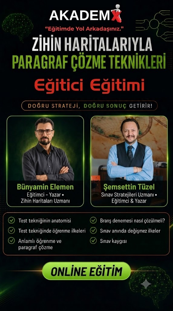 AKADEMX ZİHİN HARİTALARIYLA PARAGRAF ÇÖZME TEKNİKLERİ EĞİTİCİ EĞİTİMİ 1. GRUP